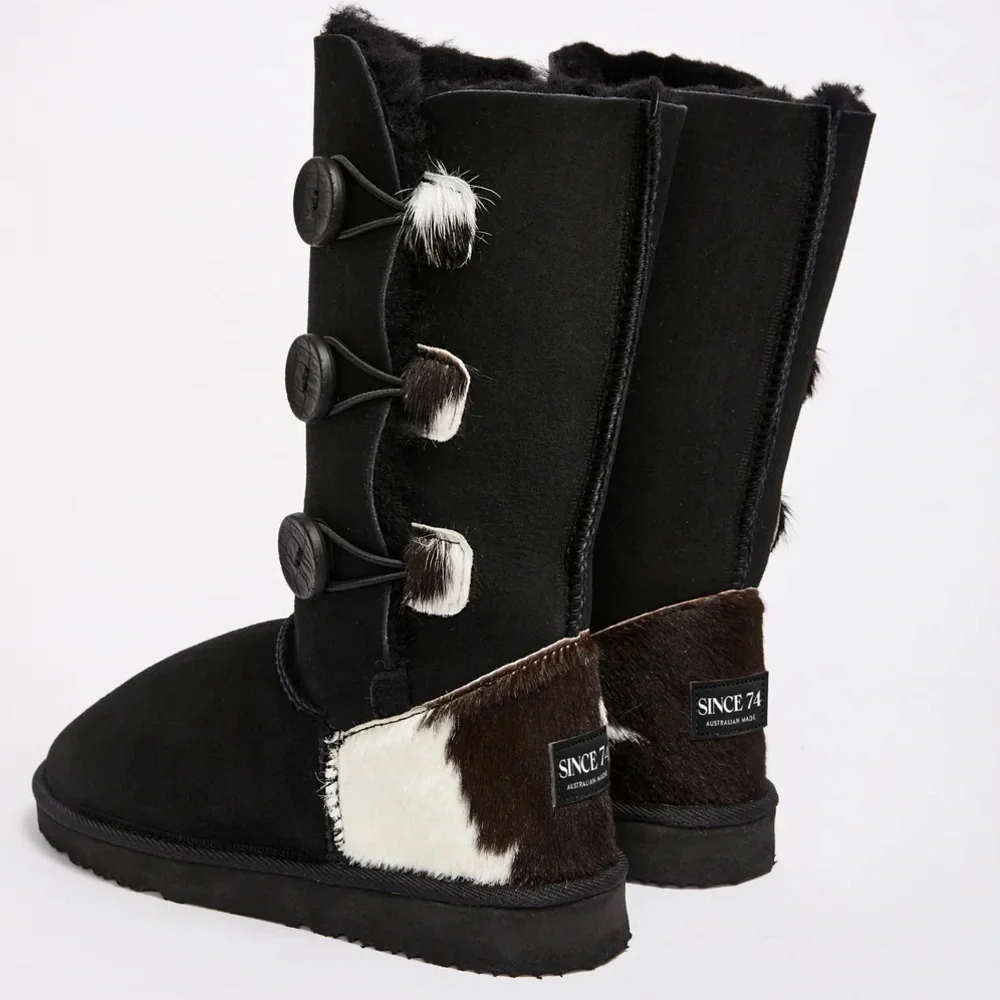UGGS Since ‘74 brand Women's Burleigh Button Triplet Calf in black